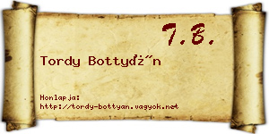 Tordy Bottyán névjegykártya
